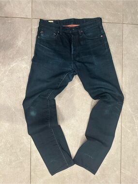 Momotaro X Blue Owl 15.7oz selvedge denim natural taper fit